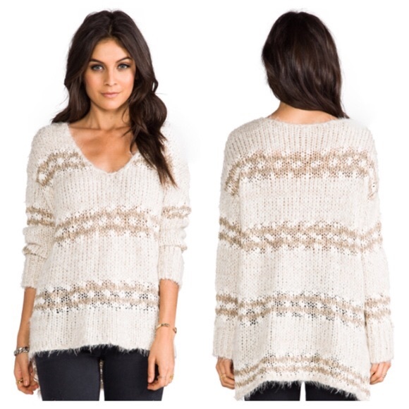 Free People Sweaters - Free People | Crotchet Linus Stripe Sweater Size M